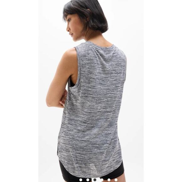Athleta Lightweight Linen-Like Breezy Tank in Navy Stripe, S - Picture 3 of 9